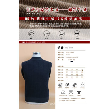 Yak Wool/Cashmere Round Neck Pullover Long Sleeve Sweater/Garment/Clothing/Knitwear